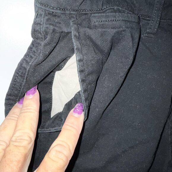 George Black Flat Front Cotton Blend Shorts - Picture 2 of 5